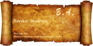Benke Andrea névjegykártya