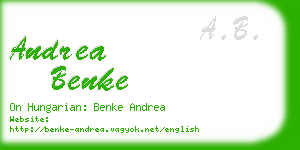 andrea benke business card